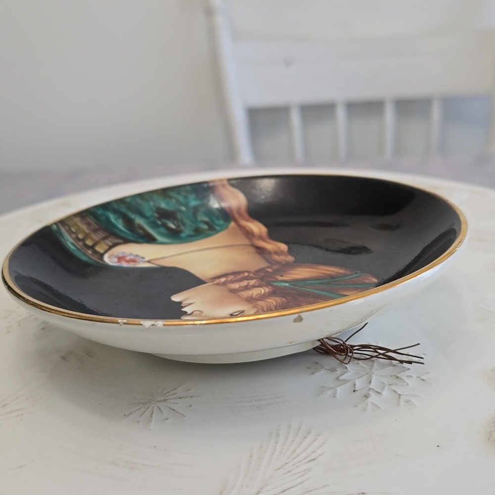 Portrait Lady L. Tournabuoni Genova Italy Decorative Ceramic Plate - Picture 7 of 14